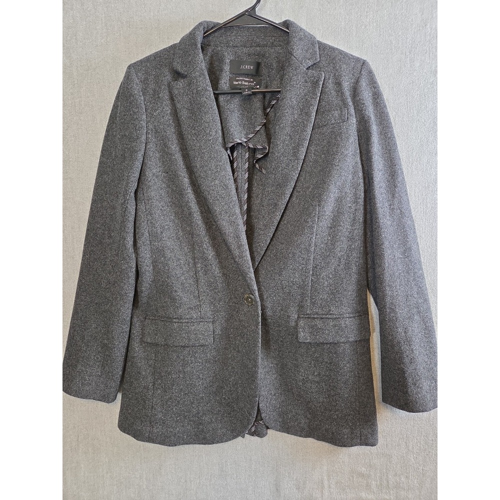 J CREW Collection Italy Mario Bellucci Alfie Blazer Womens 6 Tailored Tweed Wool